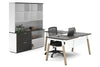 Quadro A Legs L-Shaped Executive Setting - Wood Legs White Cross Beam [1600L x 1700W] - Thumbnail 23 