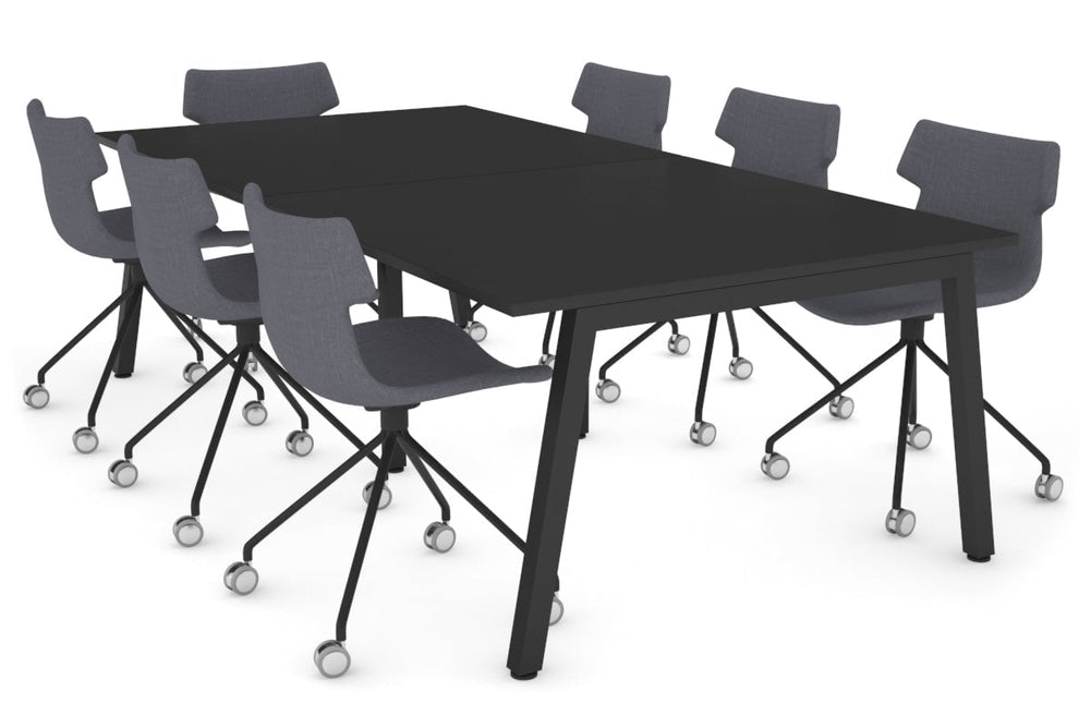Quadro A Legs Modern Boardroom Table [2400L x 1200W]-black leg black 