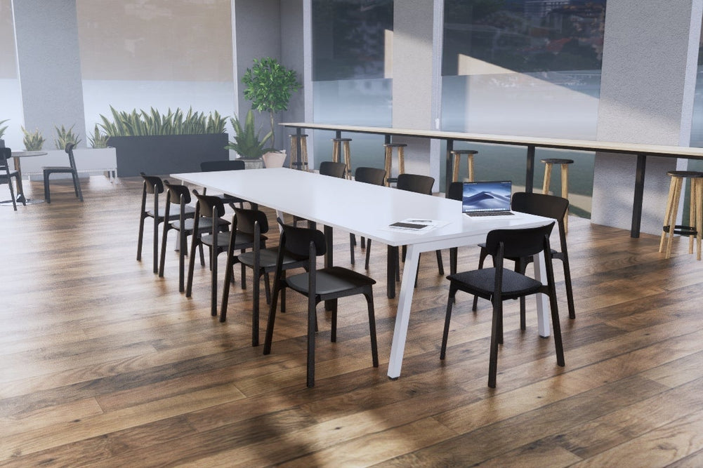 Quadro A Legs Modern Boardroom Table [3600L x 1200W]-black leg dark oak 