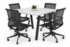 Quadro A Legs Modern Boardroom Table - Rounded Corners [1100L x 1100W with Rounded Corners] - Thumbnail 6 