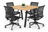 Quadro A Legs Modern Boardroom Table - Rounded Corners [1100L x 1100W with Rounded Corners] - Thumbnail 8 