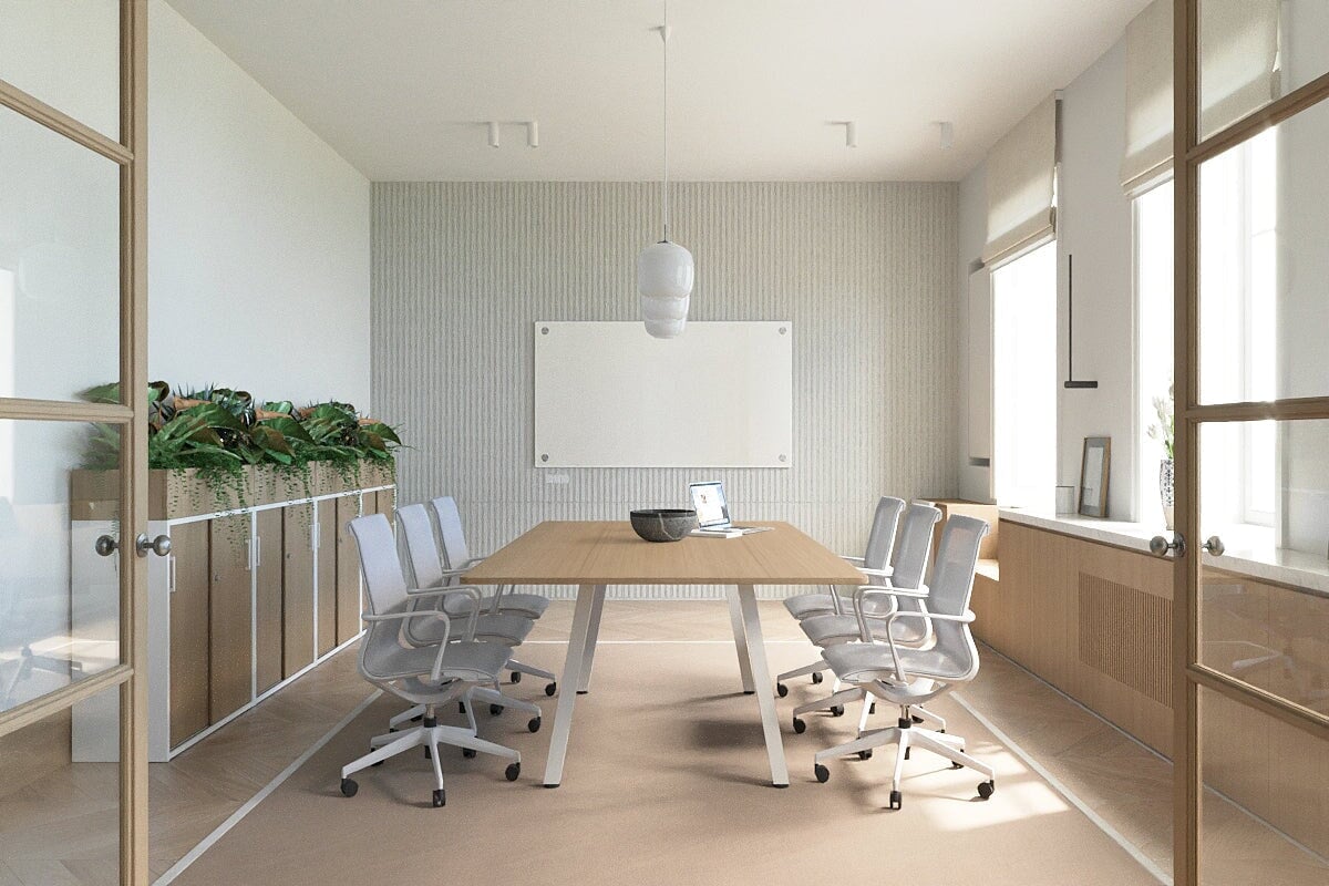 Quadro A Legs Modern Boardroom Table - Rounded Corners [1800L x 1100W with Rounded Corners] Jasonl 