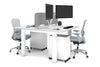 Quadro Cylinder Leg 2 Person Office Workstations [1200L x 700W] - Thumbnail 3 