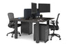 Quadro Cylinder Leg 2 Person Office Workstations [1200L x 700W] - Thumbnail 74 