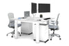 Quadro Cylinder Leg 2 Person Office Workstations [1200L x 700W] - Thumbnail 1 