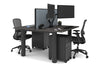 Quadro Cylinder Leg 2 Person Office Workstations [1200L x 700W] - Thumbnail 80 