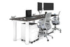 Quadro Cylinder Leg 2 Person Run Office Workstations [1200L x 800W with Cable Scallop] - Thumbnail 5 