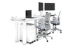 Quadro Cylinder Leg 2 Person Run Office Workstations [1400L x 700W] - Thumbnail 1 