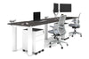 Quadro Cylinder Leg 2 Person Run Office Workstations [1600L x 800W with Cable Scallop] - Thumbnail 5 