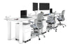 Quadro Cylinder Leg 3 Person Run Office Workstations [1200L x 800W with Cable Scallop] - Thumbnail 1 