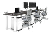 Quadro Cylinder Leg 3 Person Run Office Workstations [1200L x 800W with Cable Scallop] - Thumbnail 5 