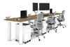 Quadro Cylinder Leg 3 Person Run Office Workstations [1200L x 800W with Cable Scallop] - Thumbnail 4 
