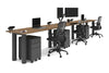 Quadro Cylinder Leg 3 Person Run Office Workstations [1800L x 700W] - Thumbnail 8 