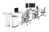 Quadro Cylinder Leg 3 Person Run Office Workstations [1800L x 700W] - Thumbnail 1 