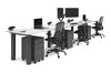 Quadro Cylinder Leg 3 Person Run Office Workstations [1800L x 800W with Cable Scallop] - Thumbnail 6 