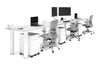 Quadro Cylinder Leg 3 Person Run Office Workstations [1800L x 800W with Cable Scallop] - Thumbnail 1 