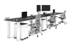 Quadro Cylinder Leg 3 Person Run Office Workstations [1800L x 800W with Cable Scallop] - Thumbnail 5 