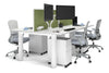 Quadro Cylinder Leg 4 Person Office Workstations [1200L x 700W] - Thumbnail 9 