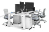 Quadro Cylinder Leg 4 Person Office Workstations [1200L x 700W] - Thumbnail 12 