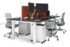 Quadro Cylinder Leg 4 Person Office Workstations [1200L x 700W] - Thumbnail 37 