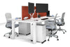 Quadro Cylinder Leg 4 Person Office Workstations [1200L x 700W] - Thumbnail 7 