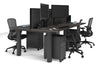 Quadro Cylinder Leg 4 Person Office Workstations [1200L x 700W] - Thumbnail 82 