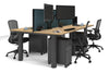 Quadro Cylinder Leg 4 Person Office Workstations [1200L x 700W] - Thumbnail 60 