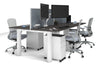 Quadro Cylinder Leg 4 Person Office Workstations [1200L x 700W] - Thumbnail 41 