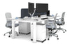 Quadro Cylinder Leg 4 Person Office Workstations [1200L x 700W] - Thumbnail 5 