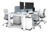 Quadro Cylinder Leg 4 Person Office Workstations [1200L x 700W] - Thumbnail 6 