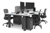 Quadro Cylinder Leg 4 Person Office Workstations [1200L x 700W] - Thumbnail 44 