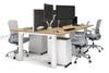 Quadro Cylinder Leg 4 Person Office Workstations [1200L x 700W] - Thumbnail 22 