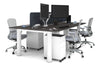 Quadro Cylinder Leg 4 Person Office Workstations [1200L x 700W] - Thumbnail 35 