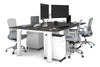 Quadro Cylinder Leg 4 Person Office Workstations [1200L x 700W] - Thumbnail 33 