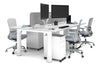 Quadro Cylinder Leg 4 Person Office Workstations [1200L x 700W] - Thumbnail 4 