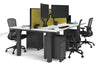 Quadro Cylinder Leg 4 Person Office Workstations [1200L x 700W] - Thumbnail 48 