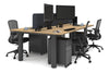 Quadro Cylinder Leg 4 Person Office Workstations [1200L x 700W] - Thumbnail 55 