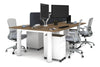 Quadro Cylinder Leg 4 Person Office Workstations [1200L x 700W] - Thumbnail 25 