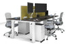 Quadro Cylinder Leg 4 Person Office Workstations [1200L x 700W] - Thumbnail 38 