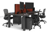 Quadro Cylinder Leg 4 Person Office Workstations [1200L x 700W] - Thumbnail 77 