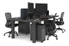 Quadro Cylinder Leg 4 Person Office Workstations [1200L x 700W] - Thumbnail 75 