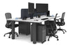 Quadro Cylinder Leg 4 Person Office Workstations [1200L x 700W] - Thumbnail 45 