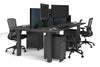 Quadro Cylinder Leg 4 Person Office Workstations [1200L x 700W] - Thumbnail 80 