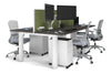 Quadro Cylinder Leg 4 Person Office Workstations [1200L x 700W] - Thumbnail 39 