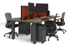 Quadro Cylinder Leg 4 Person Office Workstations [1200L x 700W] - Thumbnail 67 