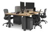 Quadro Cylinder Leg 4 Person Office Workstations [1200L x 700W] - Thumbnail 54 
