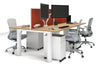 Quadro Cylinder Leg 4 Person Office Workstations [1200L x 700W] - Thumbnail 17 