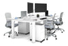 Quadro Cylinder Leg 4 Person Office Workstations [1200L x 700W] - Thumbnail 1 
