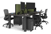 Quadro Cylinder Leg 4 Person Office Workstations [1200L x 700W] - Thumbnail 79 