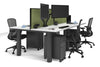 Quadro Cylinder Leg 4 Person Office Workstations [1200L x 700W] - Thumbnail 49 